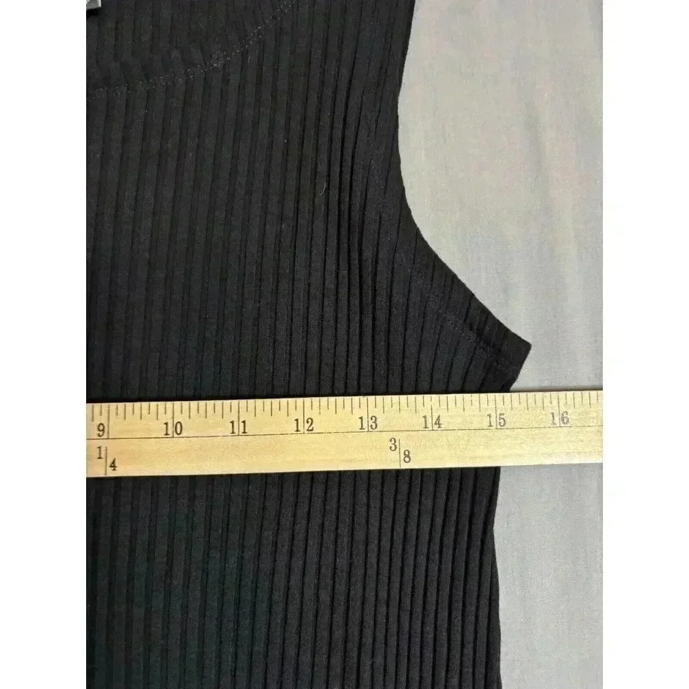 Eileen Fisher Black Size Small Ribbed Stretch Tank Top Dress Minimalist - Picture 5 of 5
